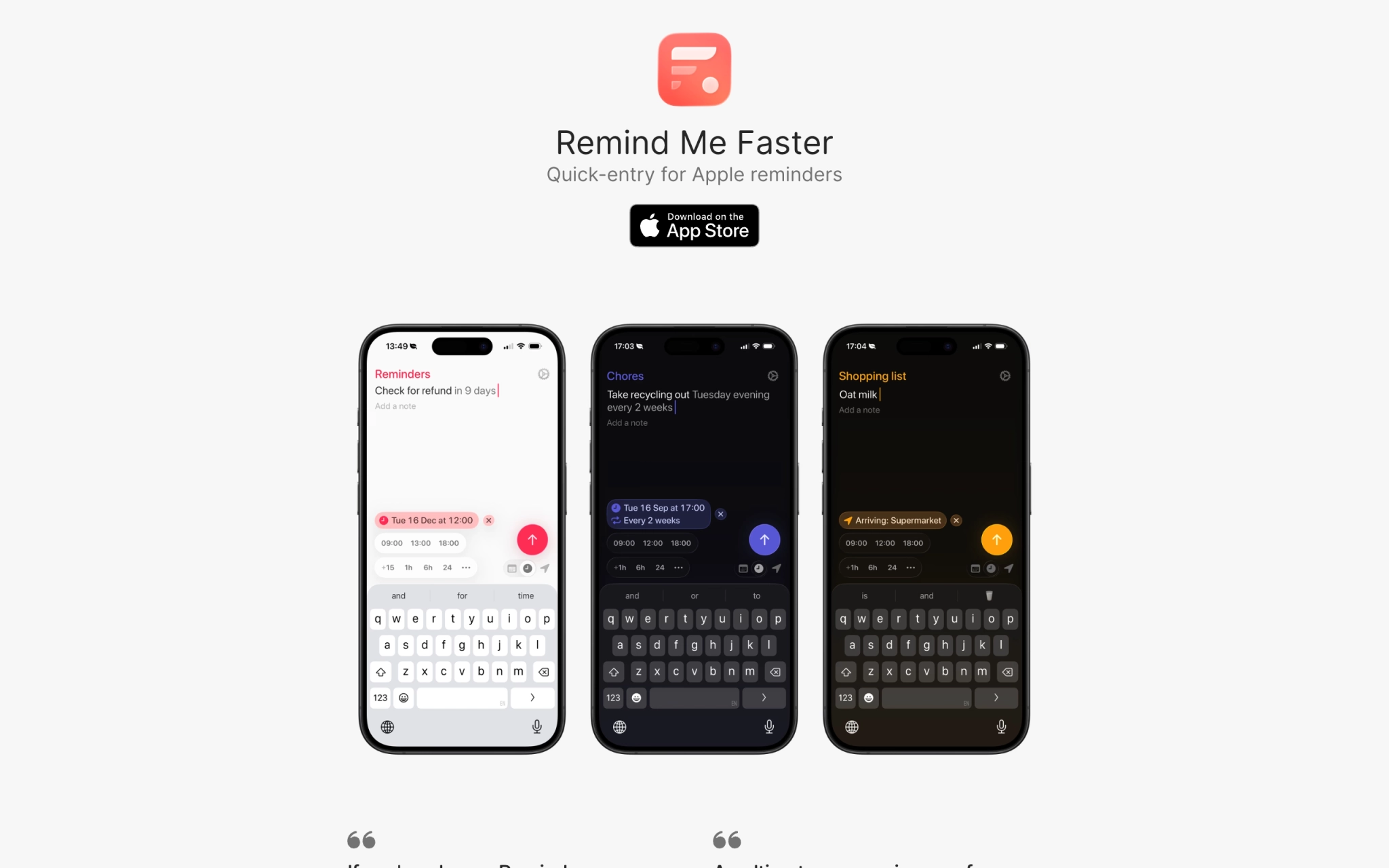 Remind Me Faster